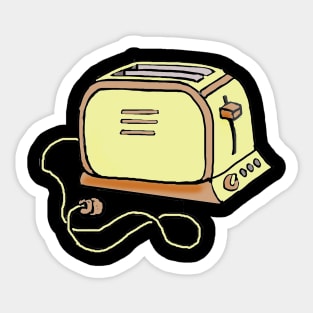 A nice tan and yellow toaster Sticker